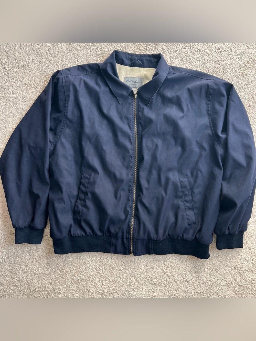 Eddie Bauer Vintage 90’s Navy Zip-Front Bomber Blouson Jacket XL